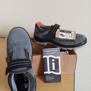 Portwest Obra Safety Shoe, US Men's 7.5, grey, suede cow hide